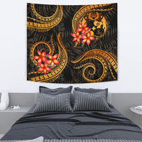 Tonga Tapestry - Gold Plumeria TAPESTRY Medium 80" x 68" GOLD - Polynesian Pride