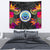 Federated States Of Micronesia Slide Tapestry - Polynesian Hibiscus Pattern Wall Tapestry Medium 80" x 68" Black - Polynesian Pride