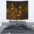 New Caledonia Tapestry - Turtle Hibiscus Pattern Gold Wall Tapestry Medium 80" x 68" Gold - Polynesian Pride