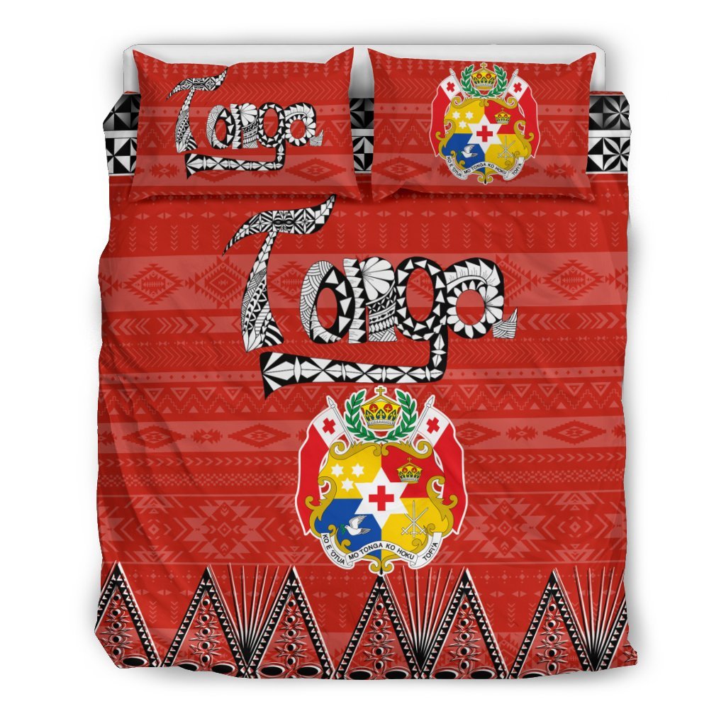 Tonga Duvet Cover Set - Tonga Coat Of Arms - Polynesian Pride
