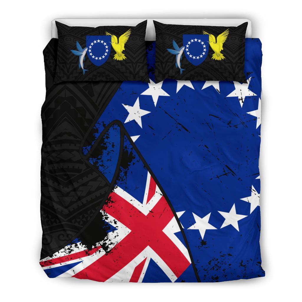 Cook Islands Duvet Cover Set - Special Grunge Flag - Polynesian Pride