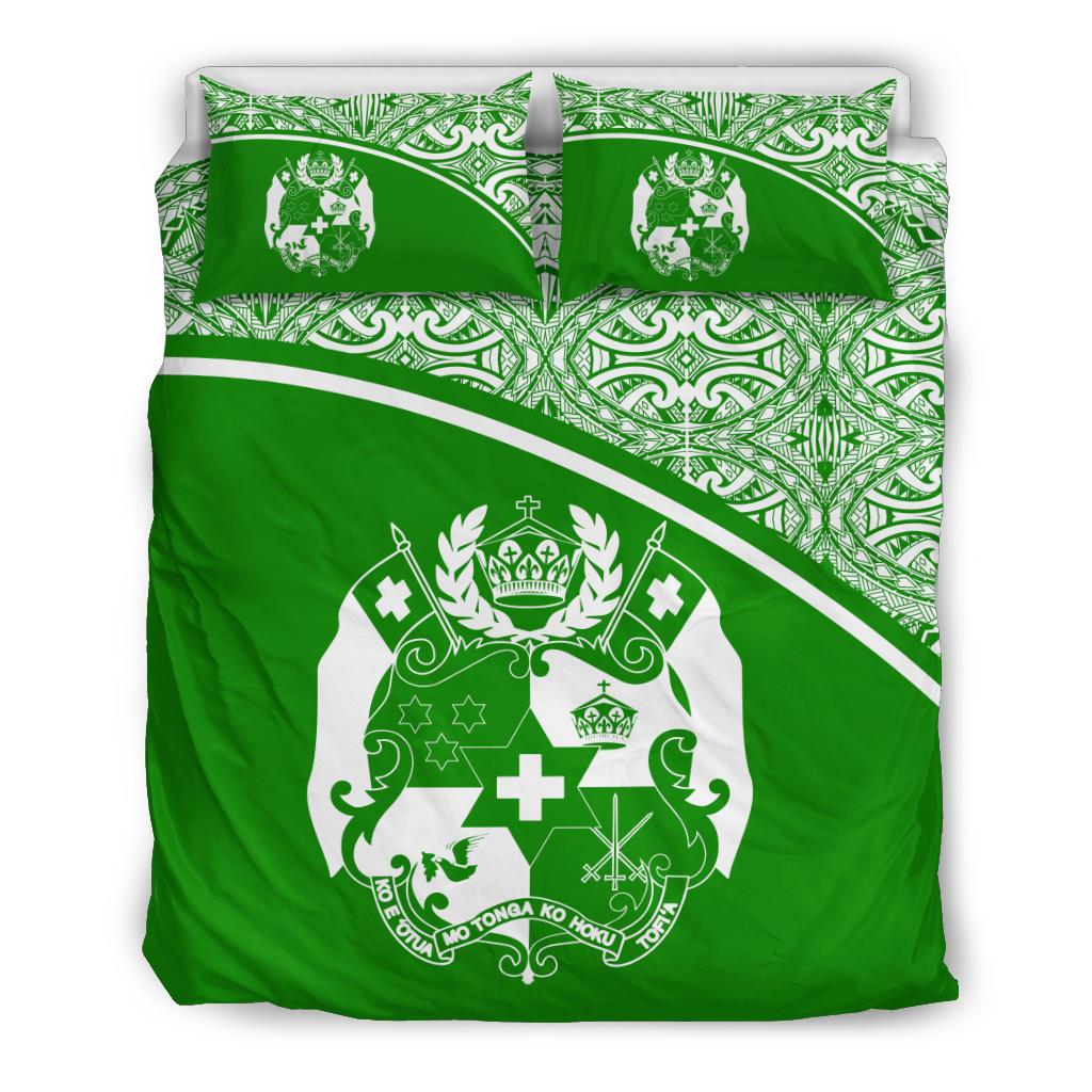 Tonga Duvet Cover Set - Green Curve Style - Polynesian Pride