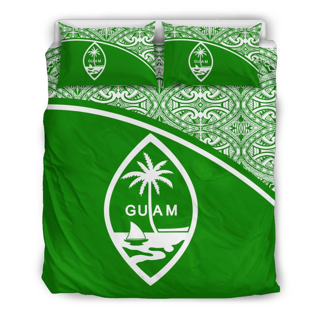 Guam Duvet Cover Set - Green Curve Style - Polynesian Pride