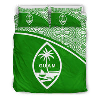 Guam Duvet Cover Set - Green Curve Style - Polynesian Pride