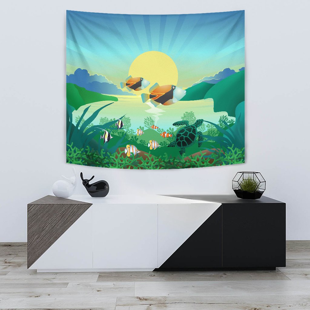 Hawaiian Fish Tapestry - Polynesian Pride