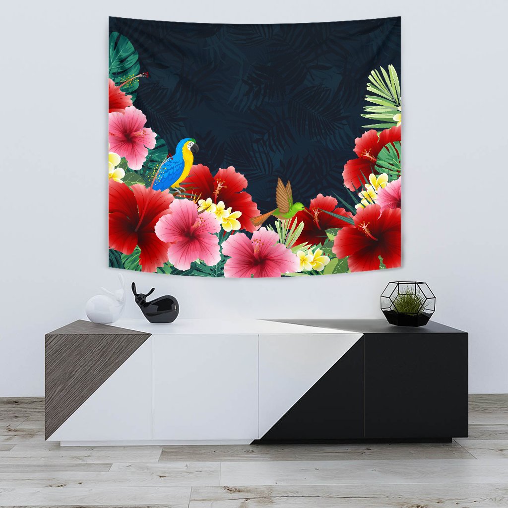 Forest Hibiscus Tapestry - Polynesian Pride