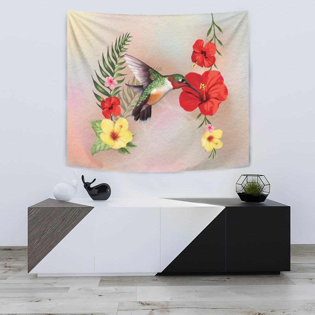 Hibiscus Bird Tapestry - Polynesian Pride
