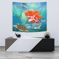 Mermaid And Animal Tapestry - Polynesian Pride