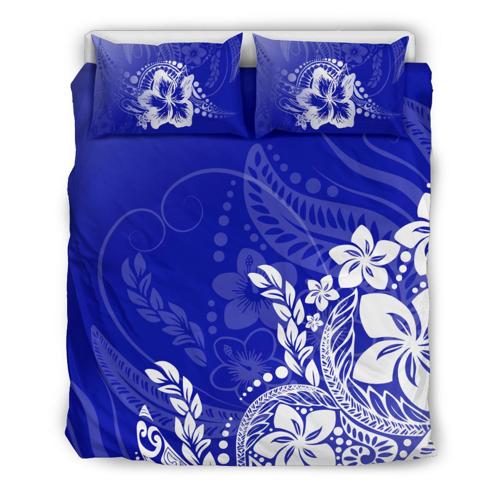 Polynesian Duvet Cover Set - Blue Hibiscus Style - Polynesian Pride