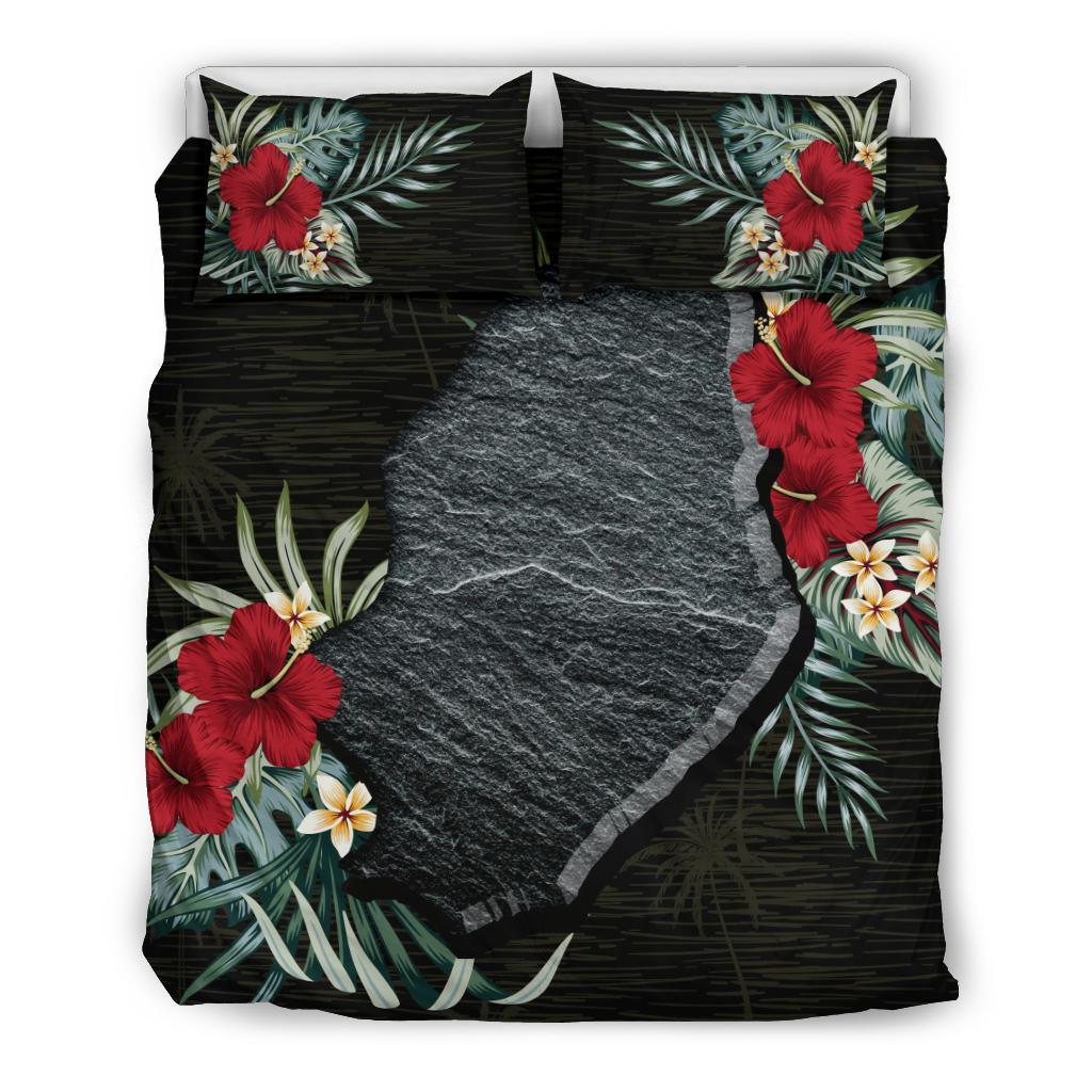 Niue Duvet Cover Set - Hibiscus Map - Polynesian Pride