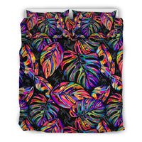 Palm Leaves Duvet Cover Set - Neon Color - Polynesian Pride