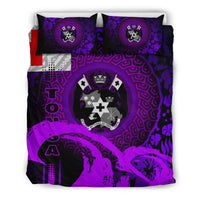 Tonga Duvet Cover Set - Hibiscus And Wave Purple - Polynesian Pride