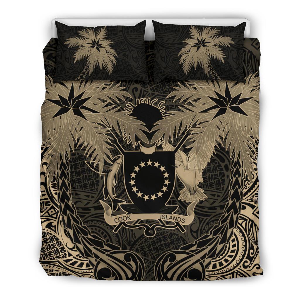 Cook Islands Duvet Cover Set - Cook Islands Coat Of Arms Coconut (Duvet Cover) - Polynesian Pride