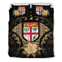 Fiji Duvet Cover Set - Fiji Flag & Gold Hibiscus - Polynesian Pride