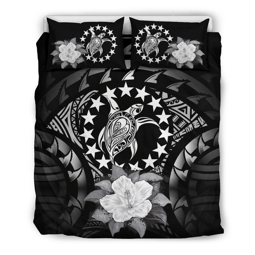 Cook Islands Gray Hibiscus Bedding Set Gray - Polynesian Pride