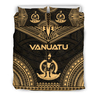 Vanuatu Polynesian Chief Duvet Cover Set - Gold Version Gold - Polynesian Pride