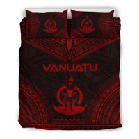 Vanuatu Polynesian Chief Duvet Cover Set - Red Version Red - Polynesian Pride