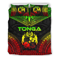Tonga Polynesian Chief Duvet Cover Set - Reggae Version Art - Polynesian Pride