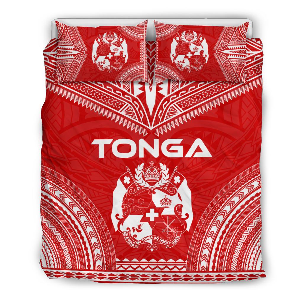 Tonga Flag Polynesian Chief Duvet Cover Set Red - Polynesian Pride