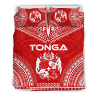 Tonga Flag Polynesian Chief Duvet Cover Set Red - Polynesian Pride