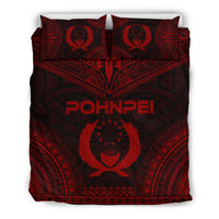 Pohnpei Polynesian Chief Duvet Cover Set - Red Version Red - Polynesian Pride