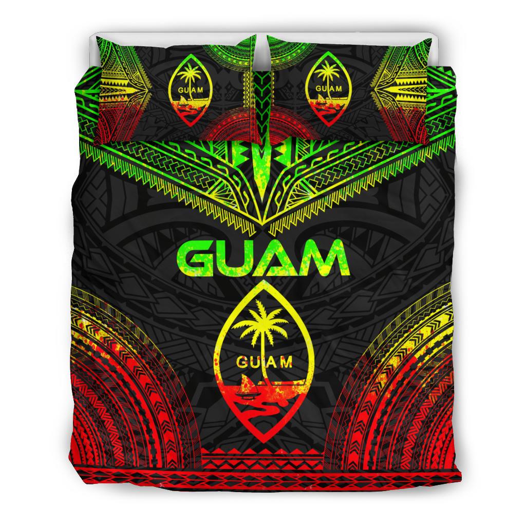 Guam Polynesian Chief Duvet Cover Set - Reggae Version Art - Polynesian Pride