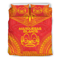 Marquesas Islands Flag Polynesian Chief Duvet Cover Set Red - Polynesian Pride