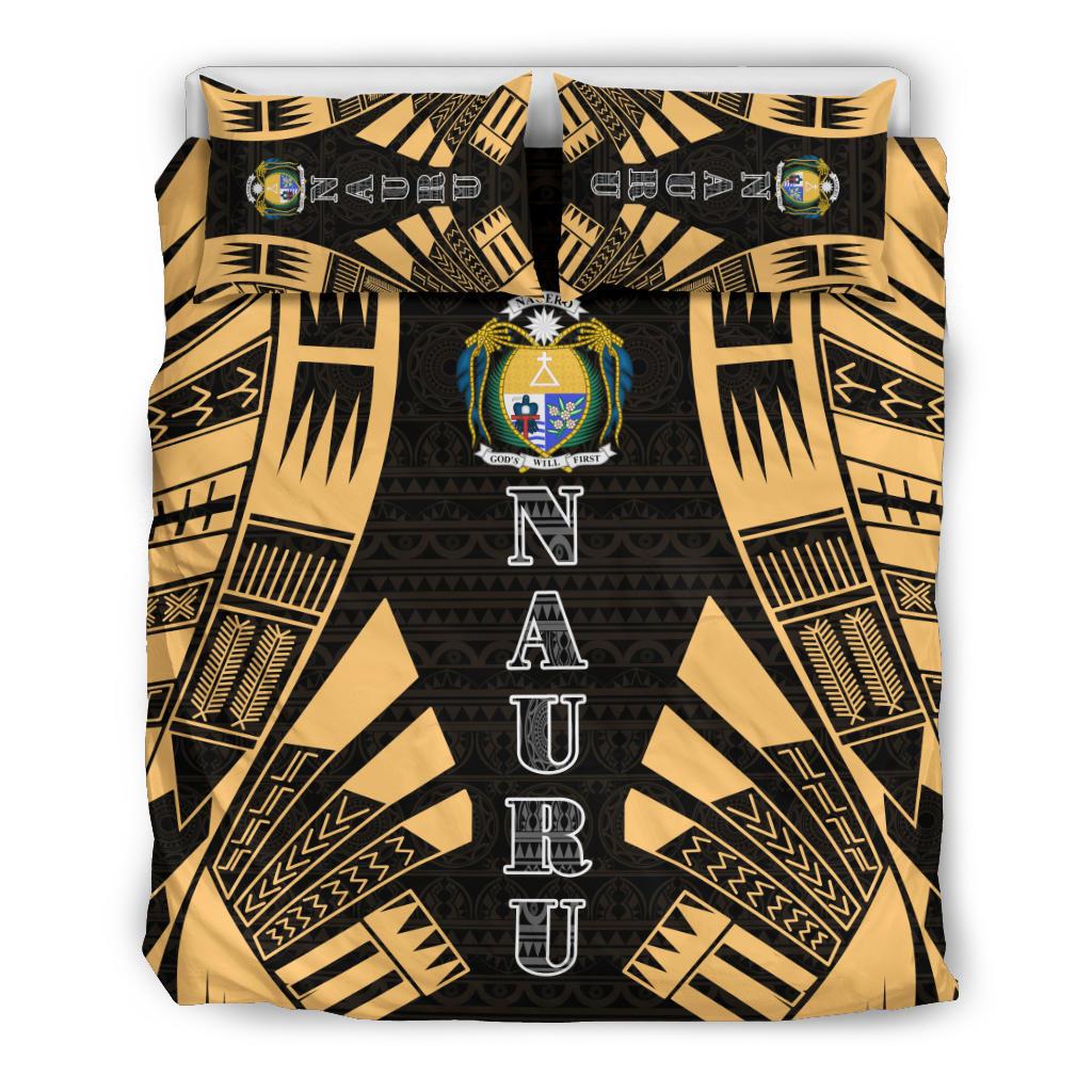 Nauru Duvet Cover Set - Polynesian Tattoo Gold - Polynesian Pride