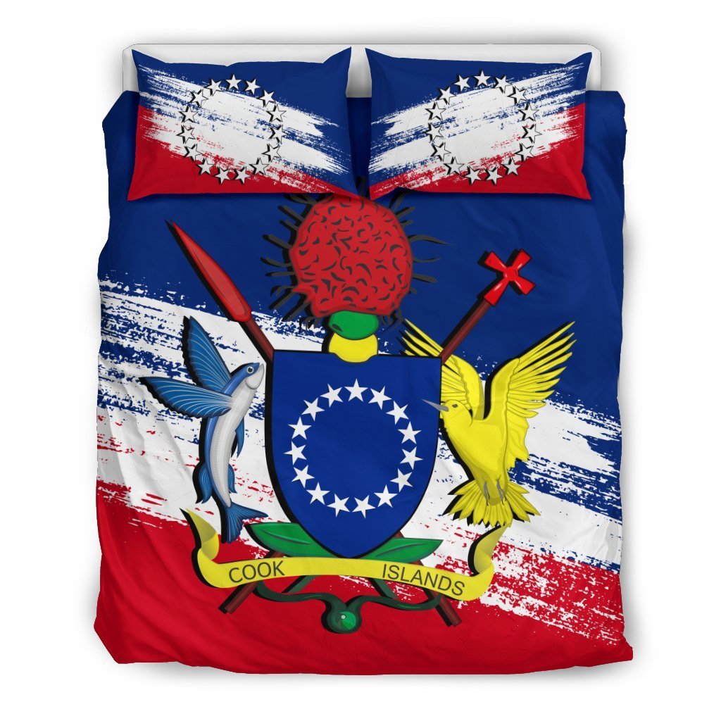 Cook Islands Duvet Cover Set - Cook Islands Coat Of Arms Premium (Duvet Covers) - Polynesian Pride