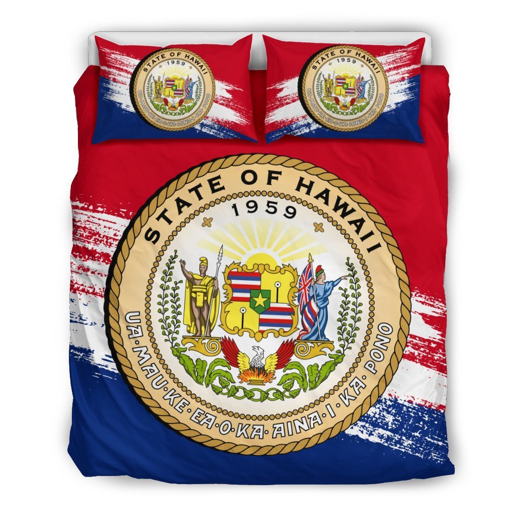 Hawaii Duvet Cover Set - Hawaiian Coat Of Arms Premium (Duvet Covers) - Polynesian Pride