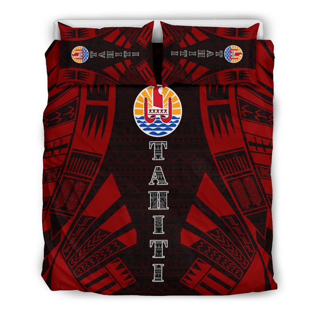 Tahiti Duvet Cover Set - Polynesian Tattoo Red - Polynesian Pride