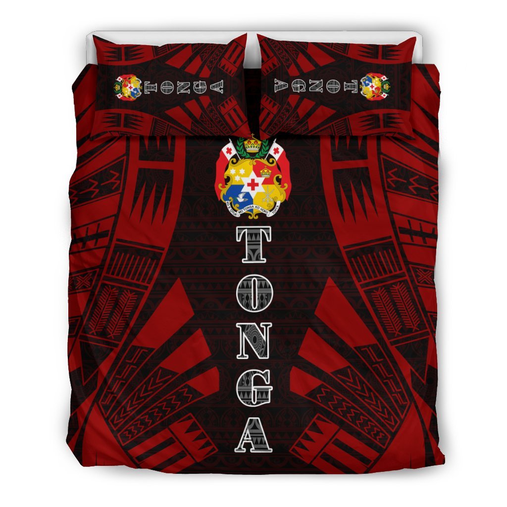 Tonga Duvet Cover Set - Polynesian Tattoo Red - Polynesian Pride