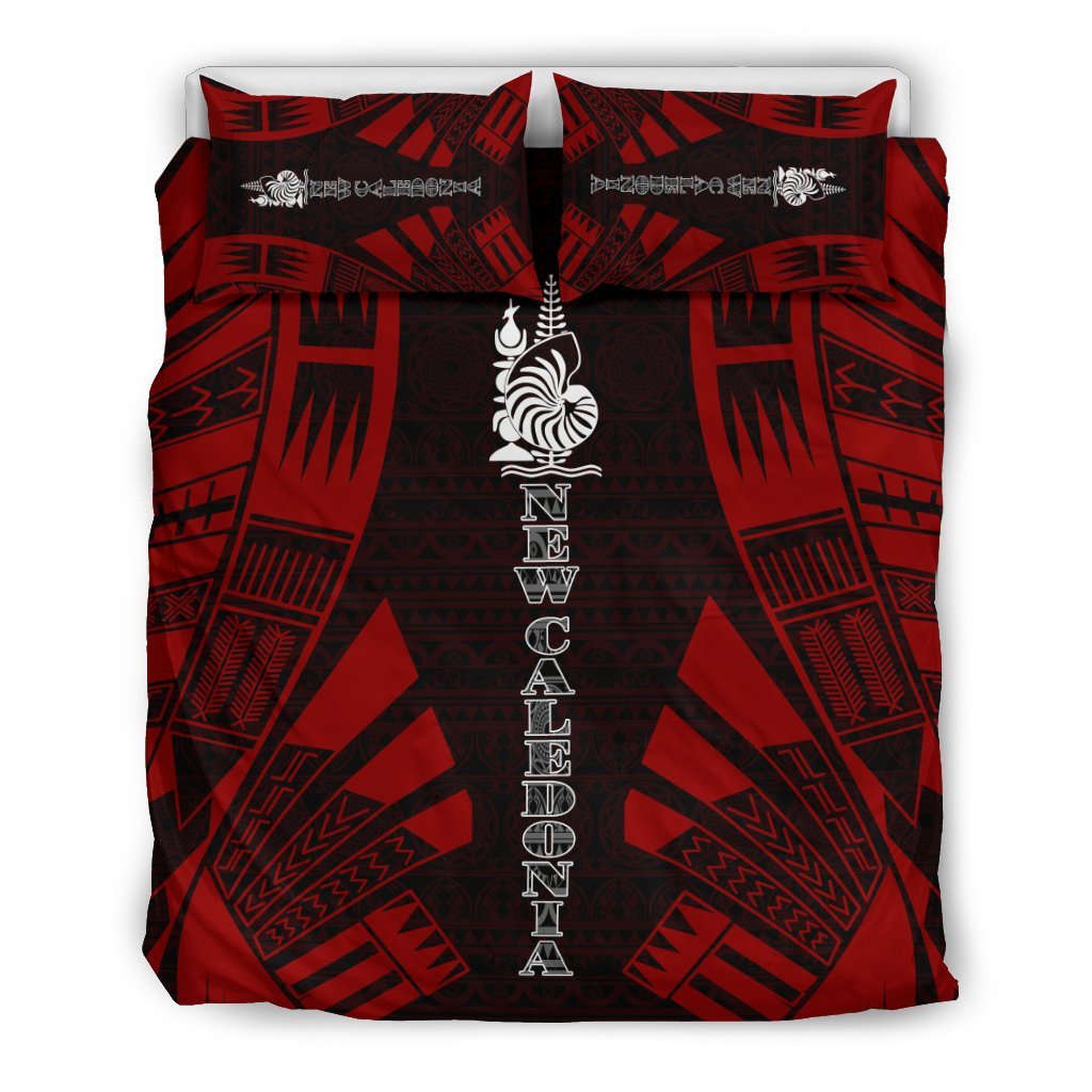 New Caledonia Duvet Cover Set - Polynesian Tattoo Red - Polynesian Pride