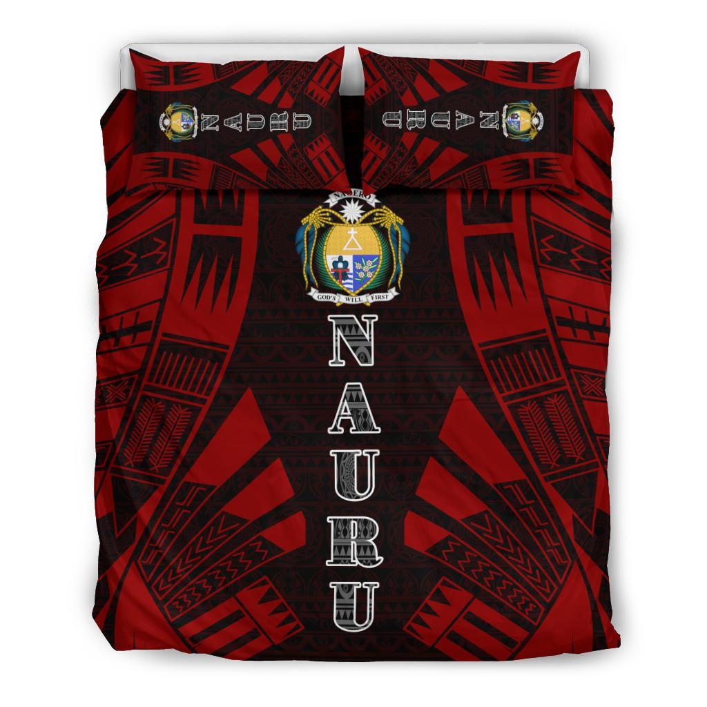 Nauru Duvet Cover Set - Polynesian Tattoo Red - Polynesian Pride