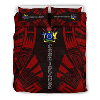 Cook Islands Duvet Cover Set - Polynesian Tattoo Red - Polynesian Pride