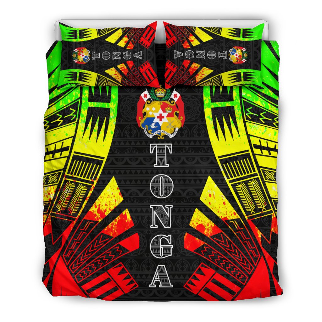 Tonga Duvet Cover Set - Polynesian Tattoo Reggae - Polynesian Pride