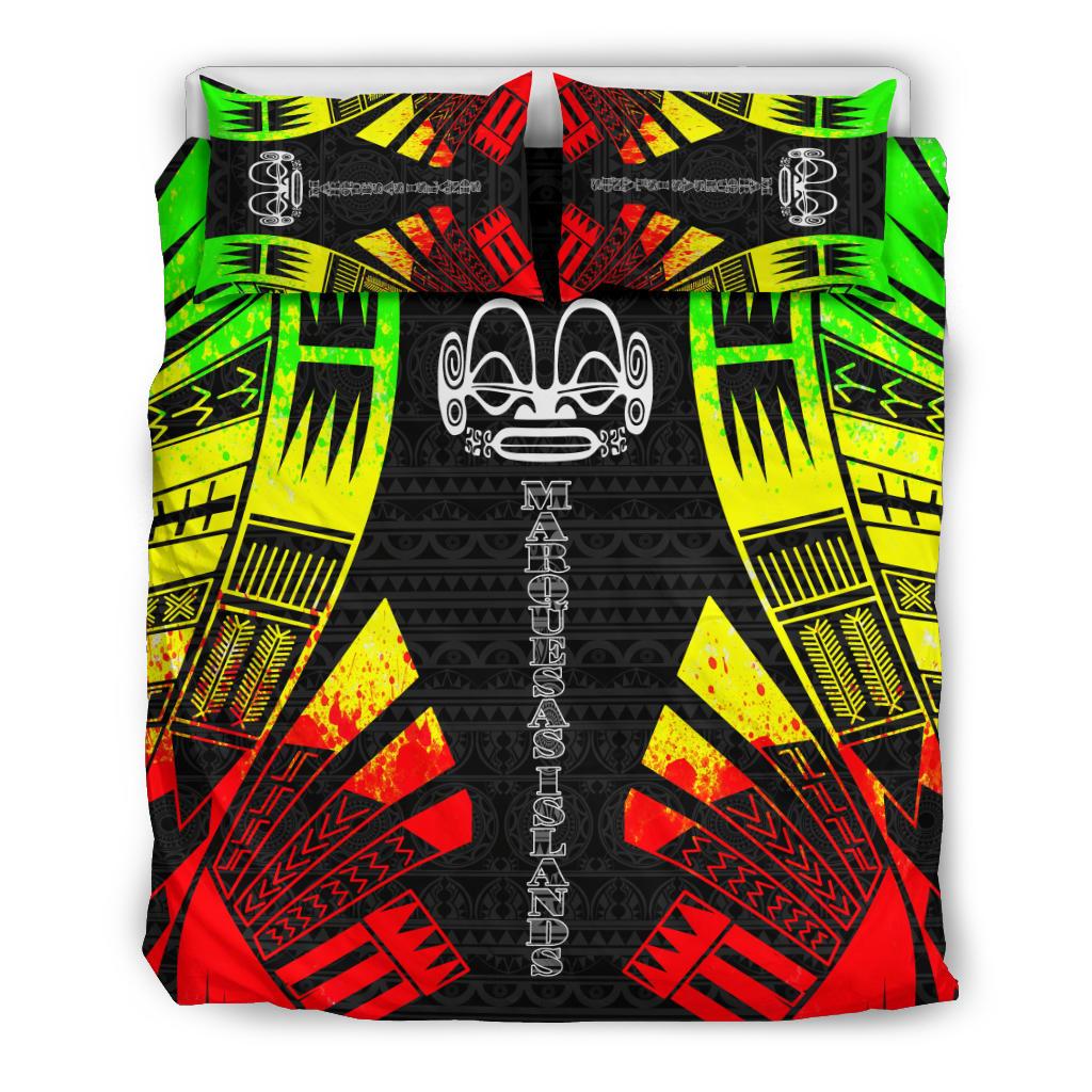 Marquesas Islands Duvet Cover Set - Polynesian Tattoo Reggae - Polynesian Pride