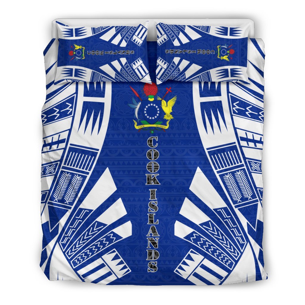 Cook Islands Duvet Cover Set - Polynesian Tattoo Flag - Polynesian Pride