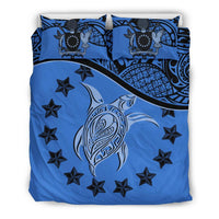 Cook Island Duvet Cover Set - Cook Island Flag & Coat Of Arms Blue - Polynesian Pride