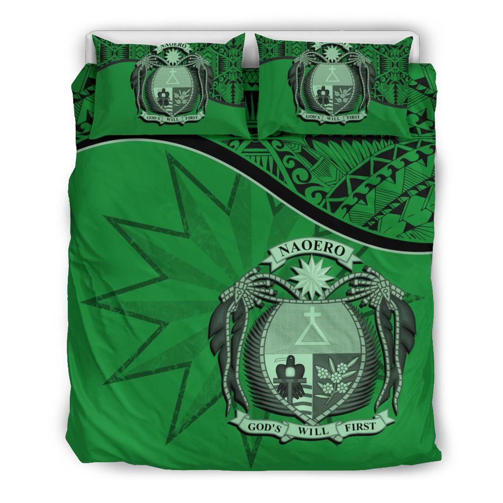 Nauru Duvet Cover Set - Nauru Bedding Flag & Coat Of Arms Green - Polynesian Pride