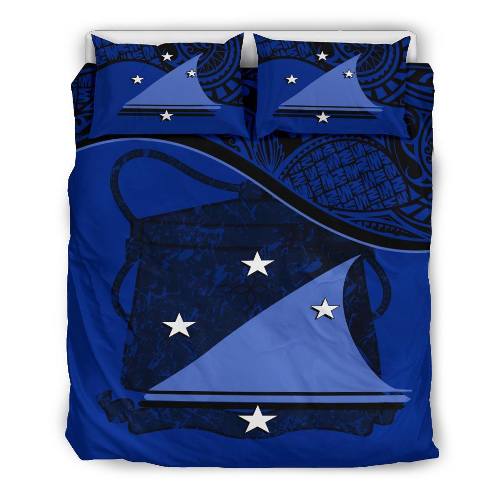 Polynesian Duvet Cover Set - Tokelau Bedding Set Dark Blue - Polynesian Pride