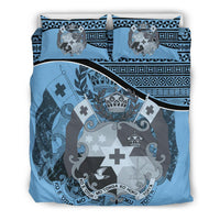 Tonga Duvet Cover Set - Tonga Coat Of Arms Blue - Polynesian Pride