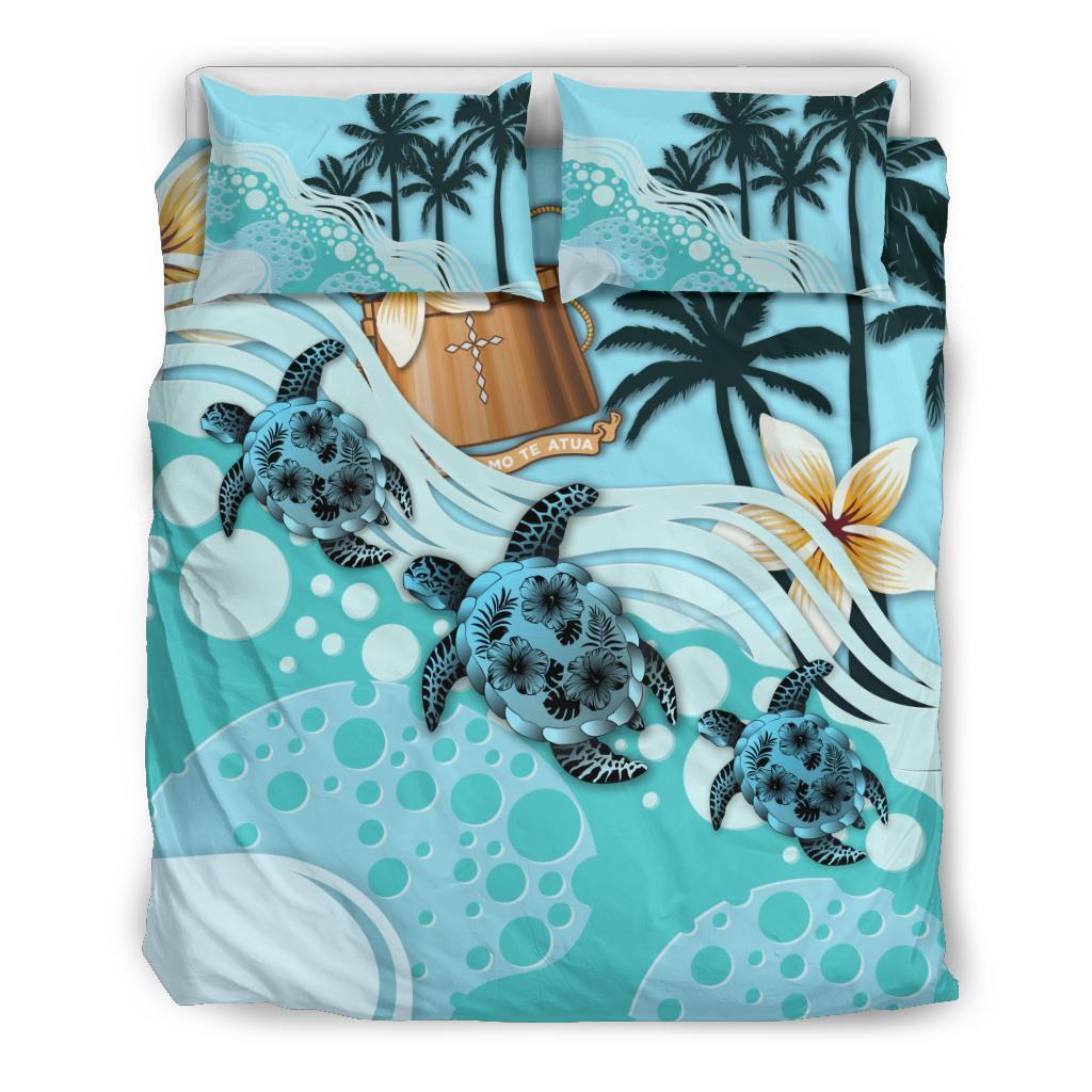 Tokelau Bedding Set - Blue Turtle Hibiscus Blue - Polynesian Pride