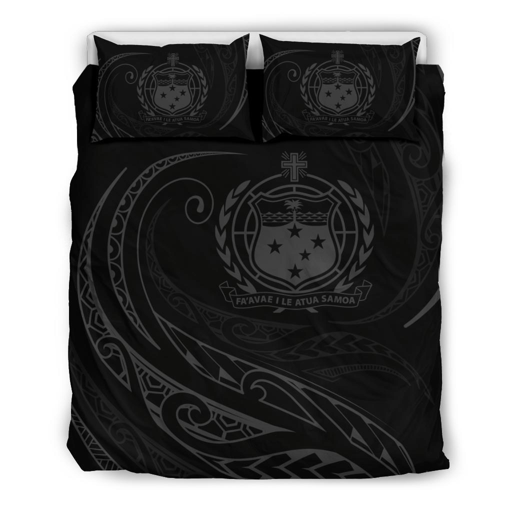 Samoa Bedding Set - White - Frida Style Gray - Polynesian Pride