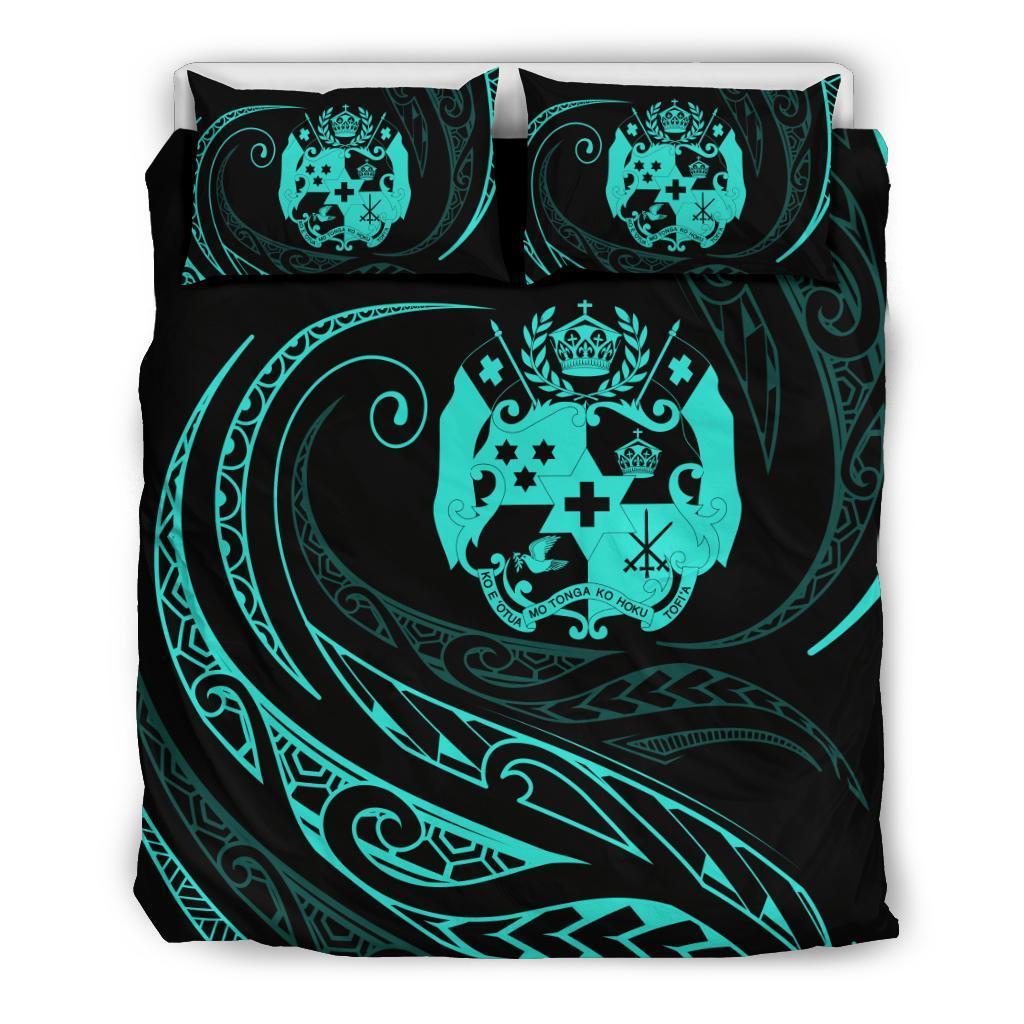 Tonga Bedding Set - Turquoise - Frida Style Art - Polynesian Pride