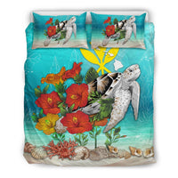 Polynesian Duvet Cover Set - Hawaii Bedding Set Ocean Turtle Hibiscus - Polynesian Pride