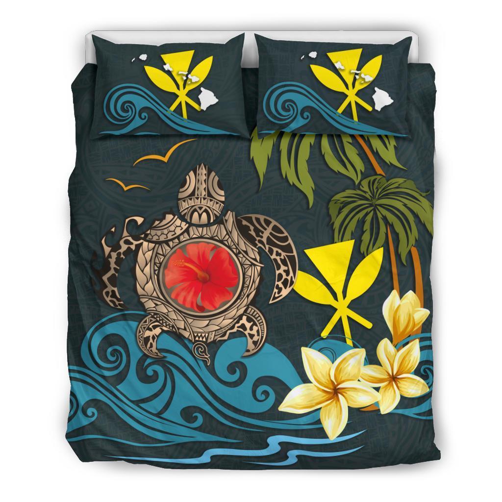 Polynesian Duvet Cover Set - Hawaii Bedding Set Coat Of Arm Turtle Hibiscus - Polynesian Pride