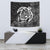 Hawaii Turtle Kanaka Map Hibiscus Poly Tapestry - White Wall Tapestry Small 60" x 51" White - Polynesian Pride