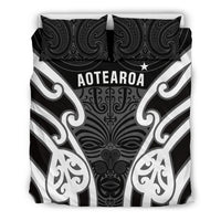 Aotearoa Bedding Set Maori Moko Black White - Polynesian Pride