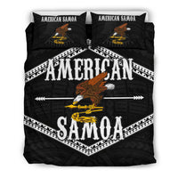 Polynesian Duvet Cover Set - American Samoa Duvet Cover Set Black Eagle - Polynesian Pride